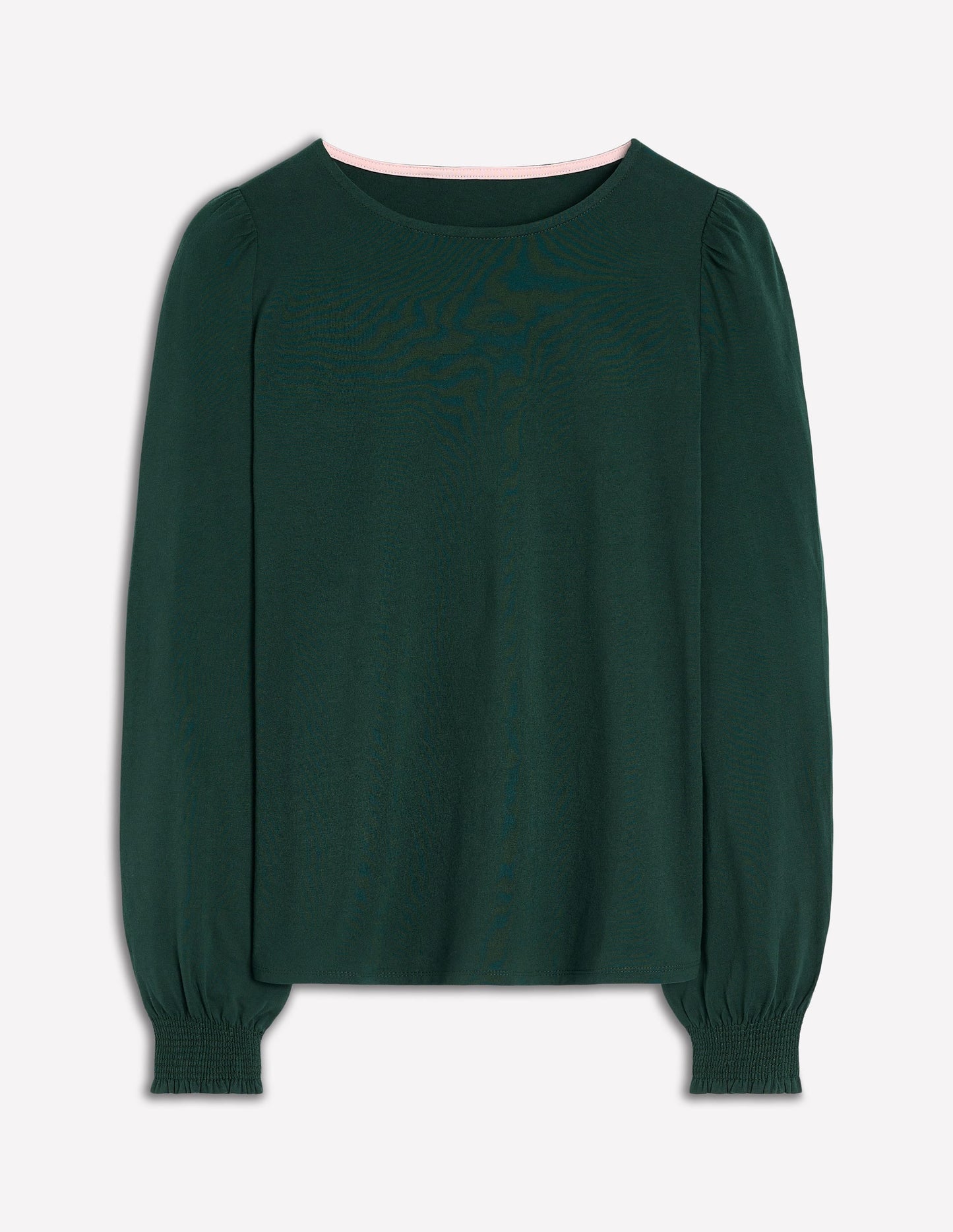 Smocked Cuff Supersoft Top-Green Pine