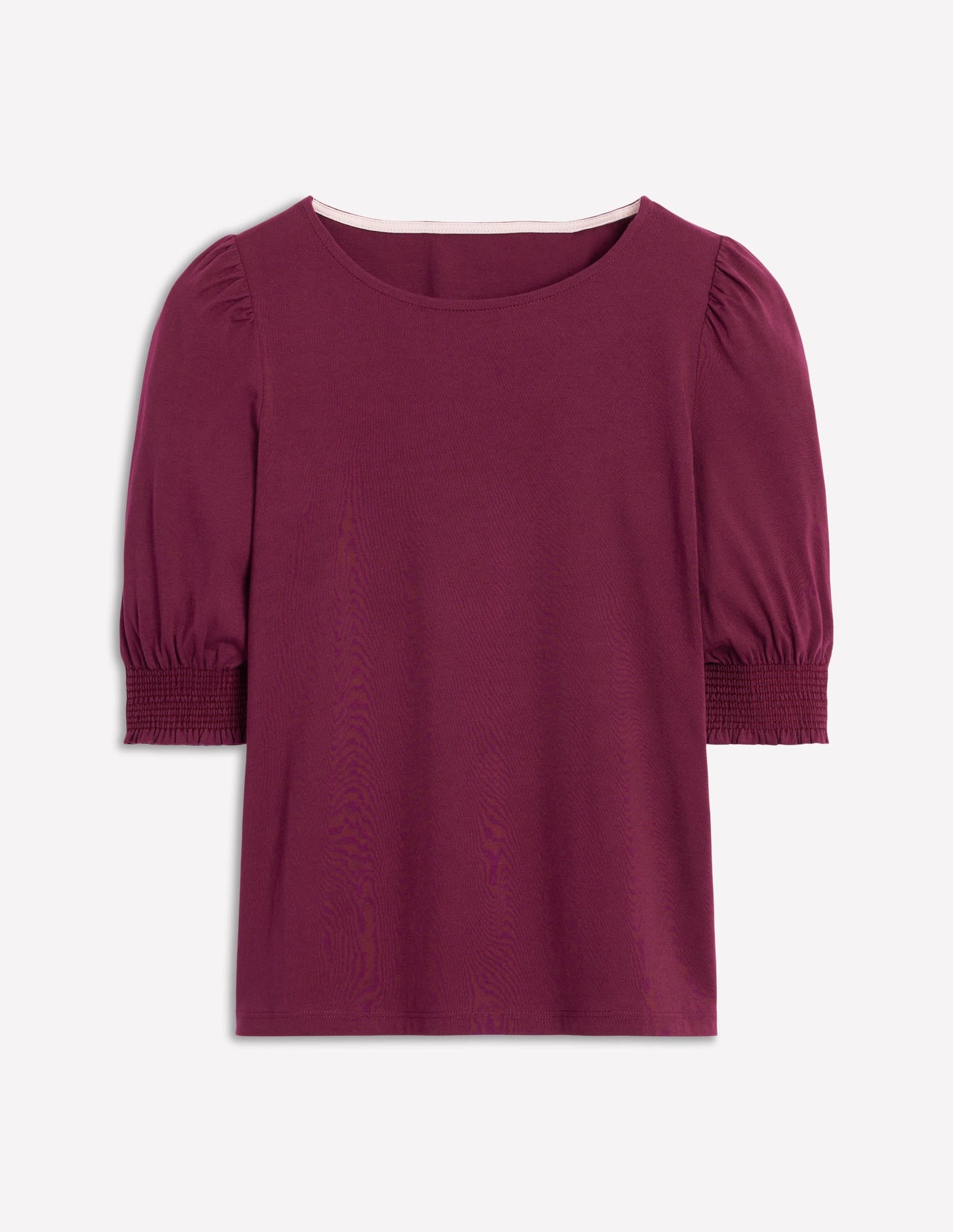 Short Sleeve Smocked Cuff Top-Deep Wisteria