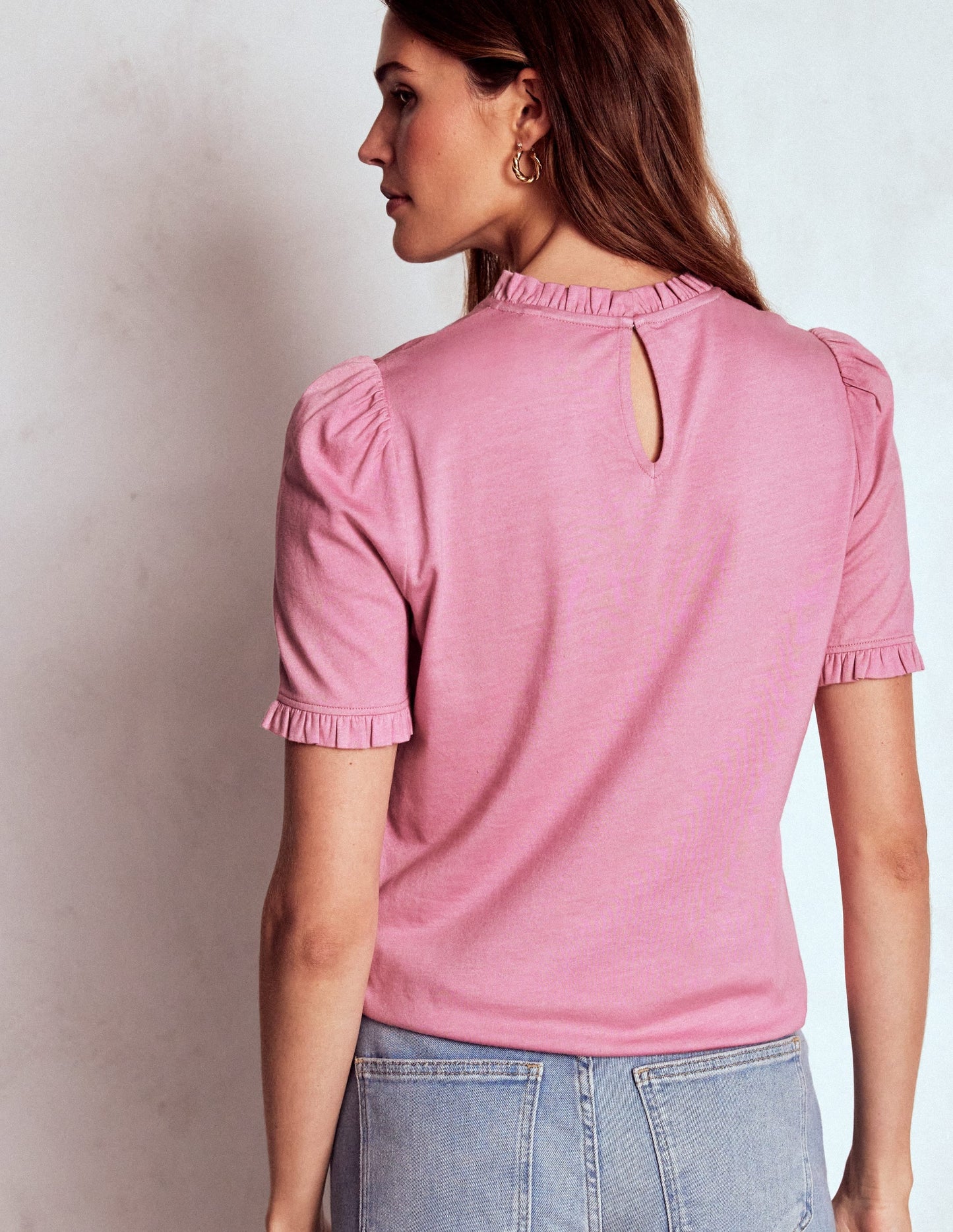 Supersoft Frill Detail T-shirt-Formica Pink