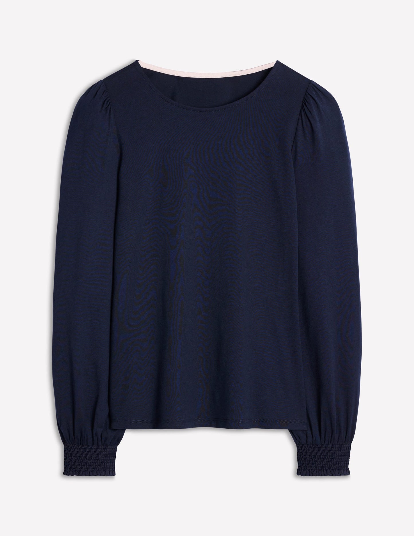 Smocked Cuff Supersoft Top-Navy