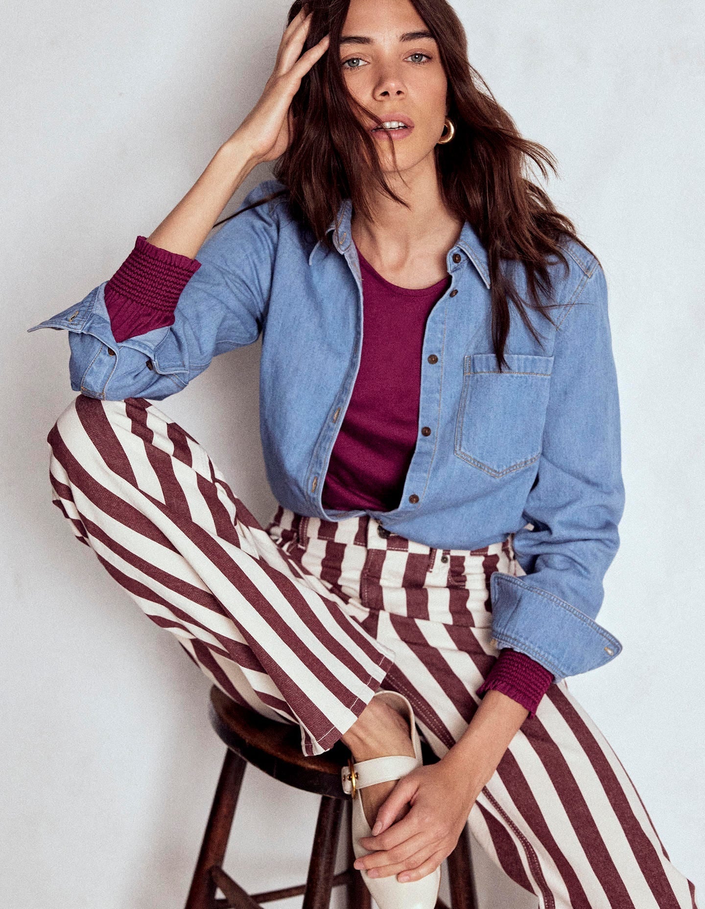 Smocked Cuff Supersoft Top-Deep Wisteria