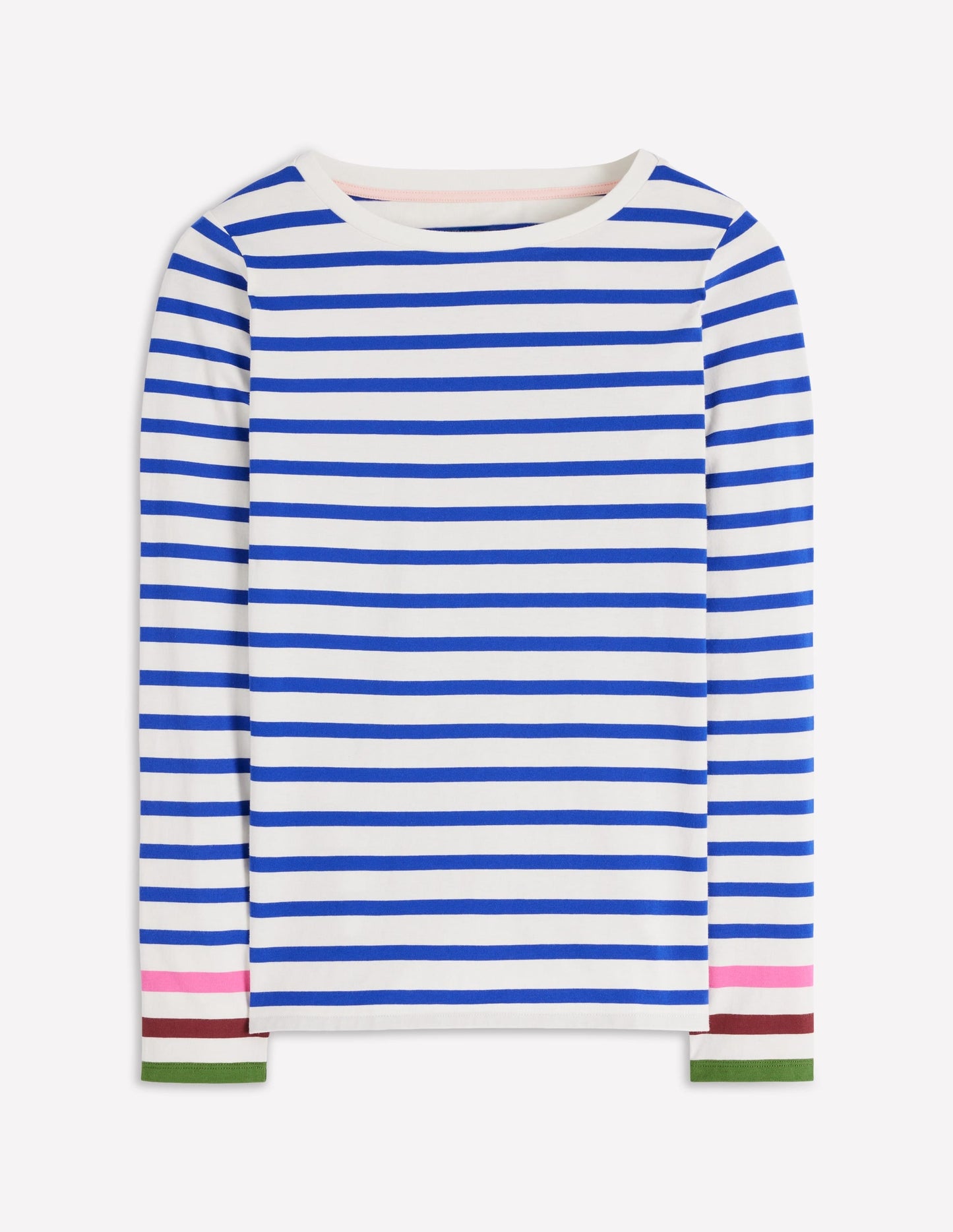 Olivia Long Sleeve Breton-Kingfisher Blue, Multi Cuff
