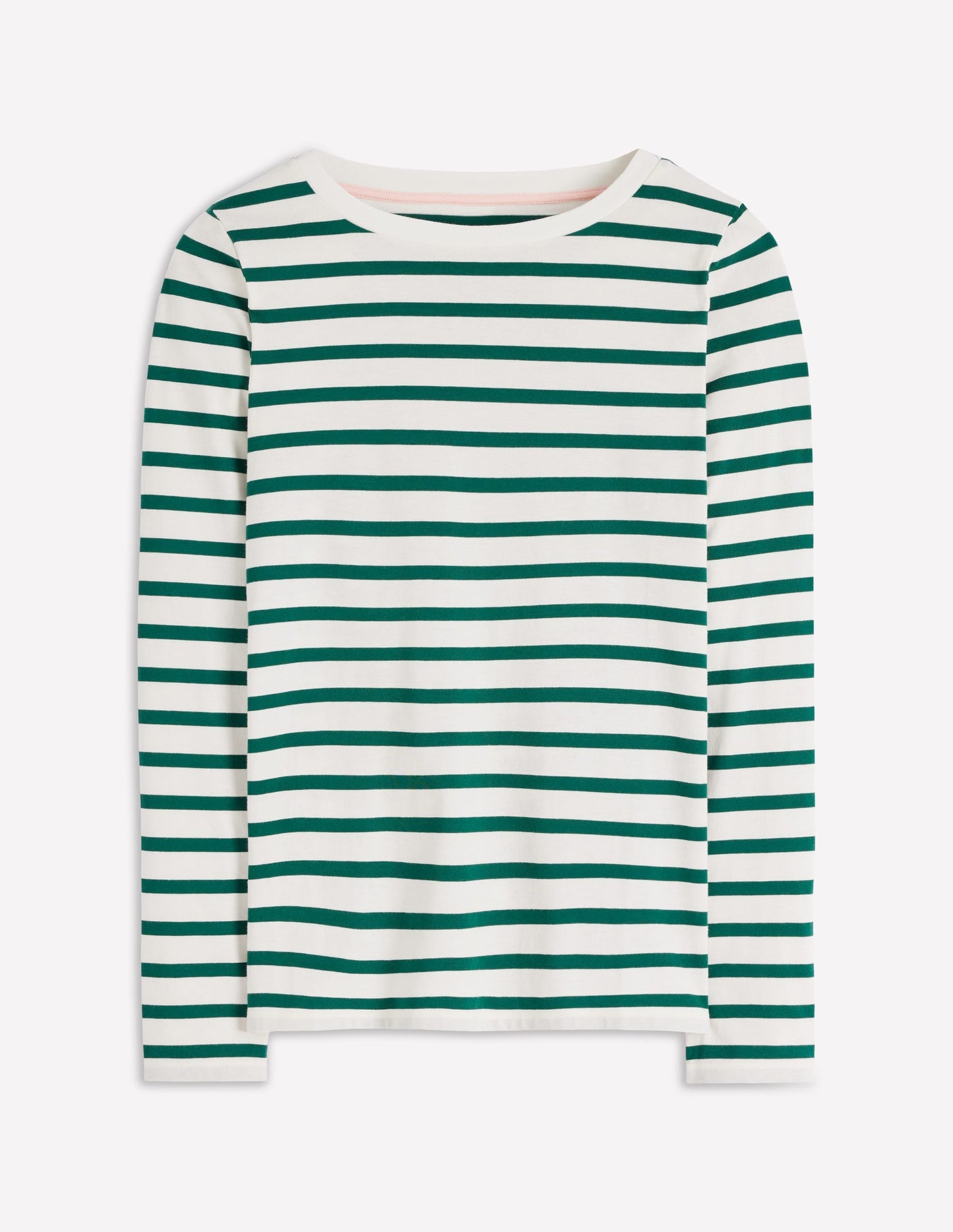 Olivia Long Sleeve Breton-Emerald Night Stripe