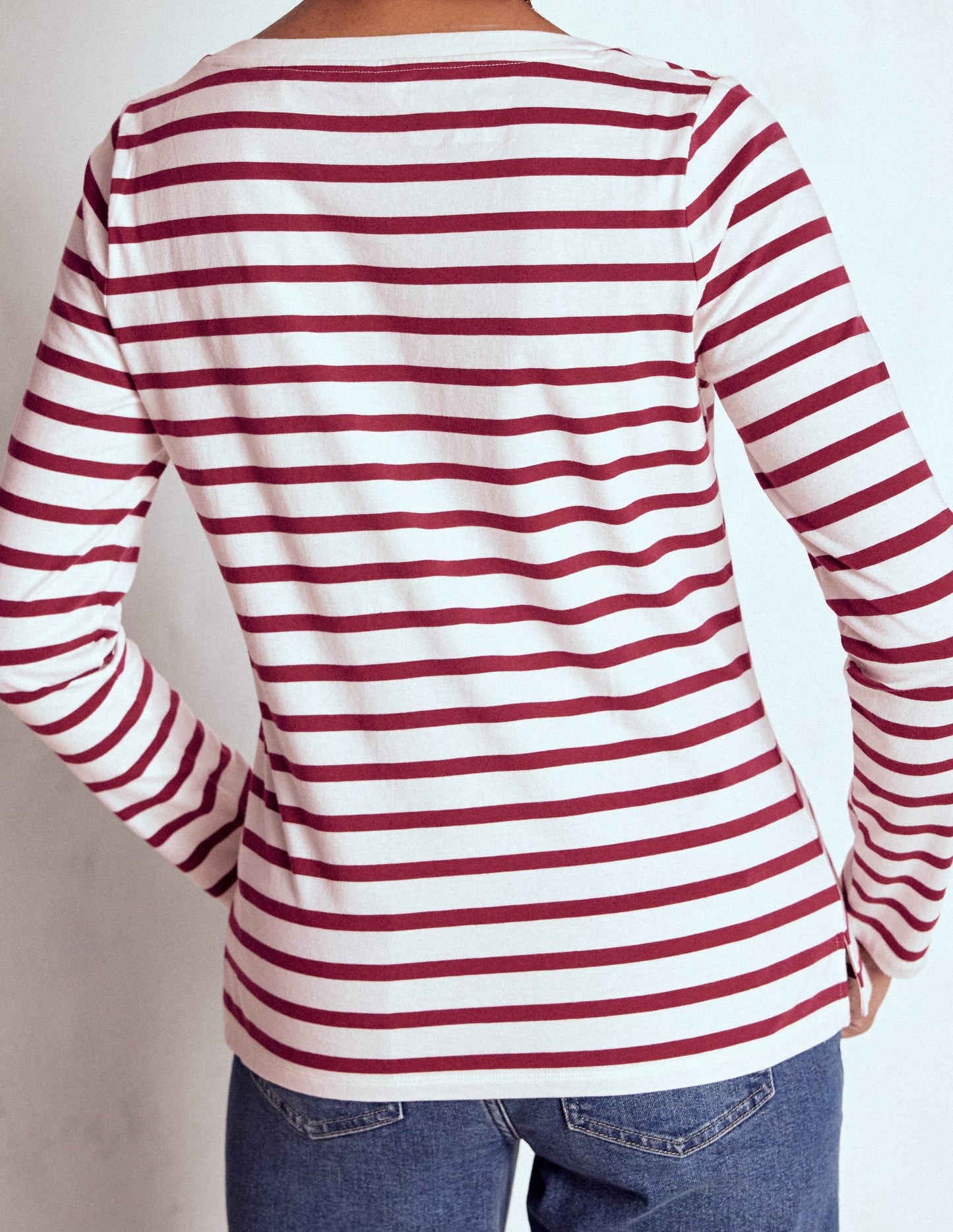 Olivia Long Sleeve Breton-Deep Wisteria Stripe