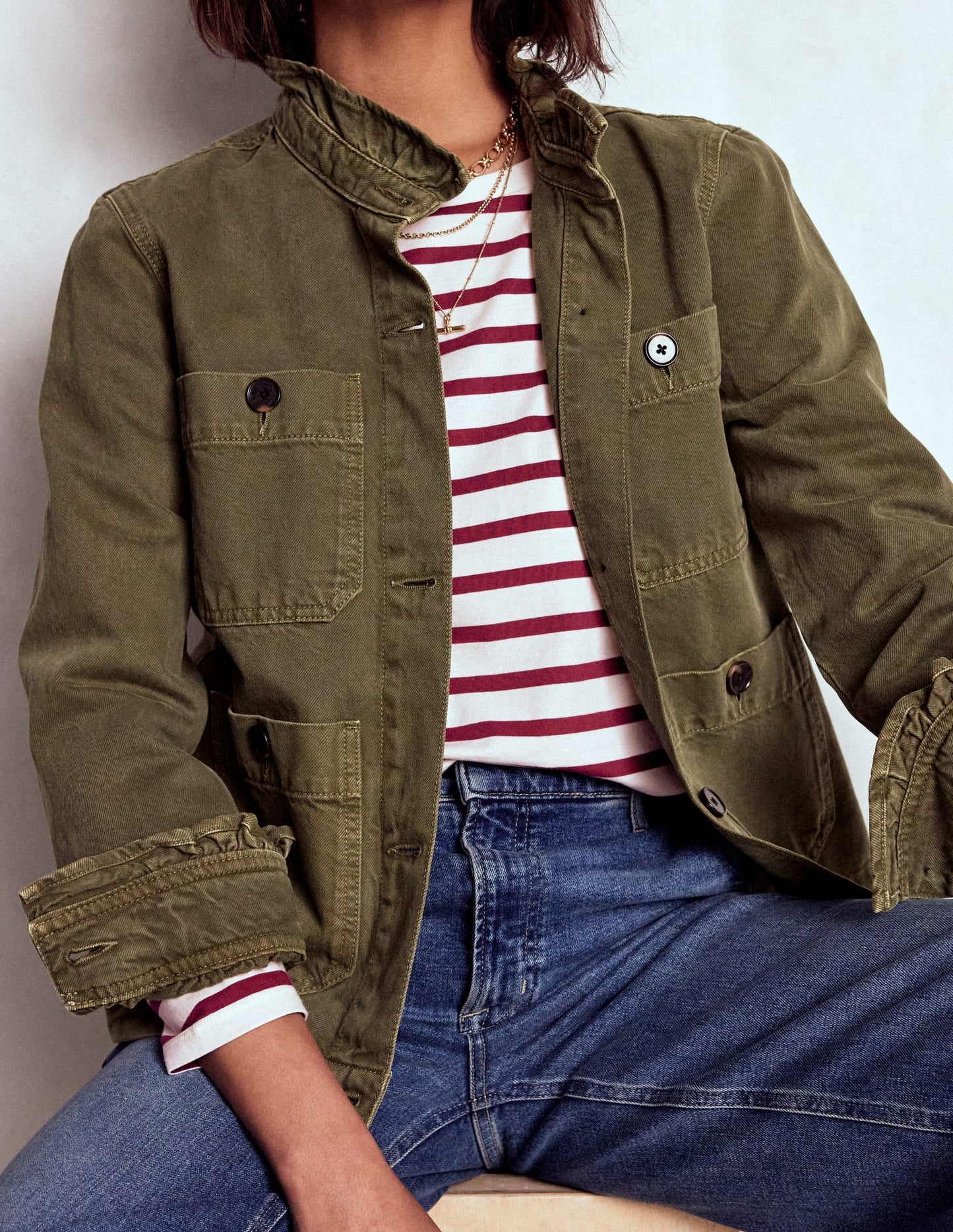 Olivia Long Sleeve Breton-Deep Wisteria Stripe